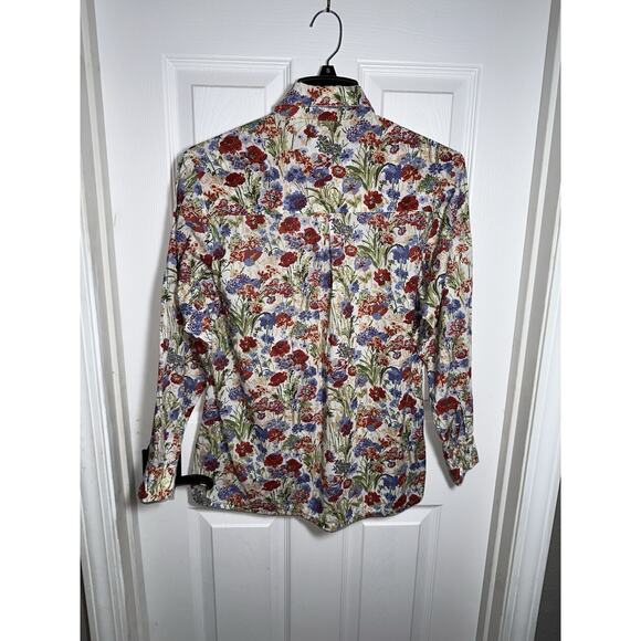 Tilley Endurables Liberty London Cream Floral Button Up Long Sleeve Shirt XS - Picture 2 of 6
